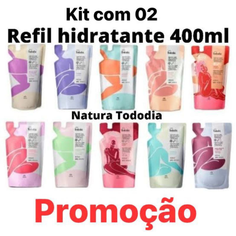 Refil Hidratante Nutritivo Corporal Natura Tododia 400ml cada kit com 02-Original