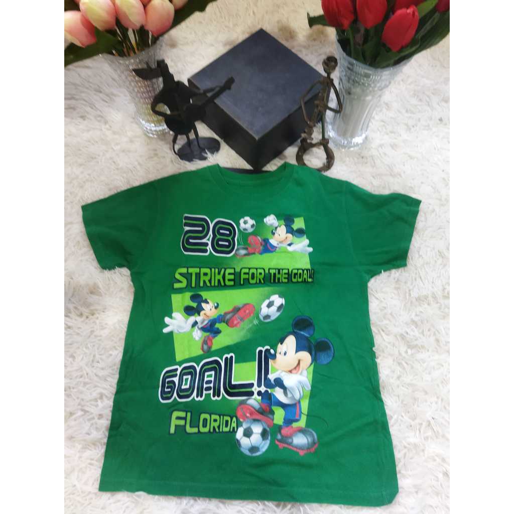 Camiseta Juvenil Masculina, Modelo Manga Curta, Cor: Verde, Tam: 10/12, Marca: Disney