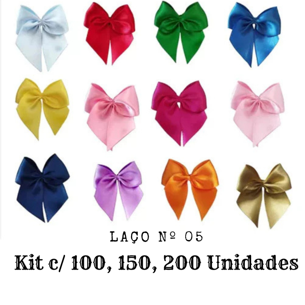 LAÇO Nº 05 - LEMBRANCINHAS - LACINHOS - FESTAS - DECORAÇÃO C/ 50 OU 100 OU 150 OU 200 UNIDADES