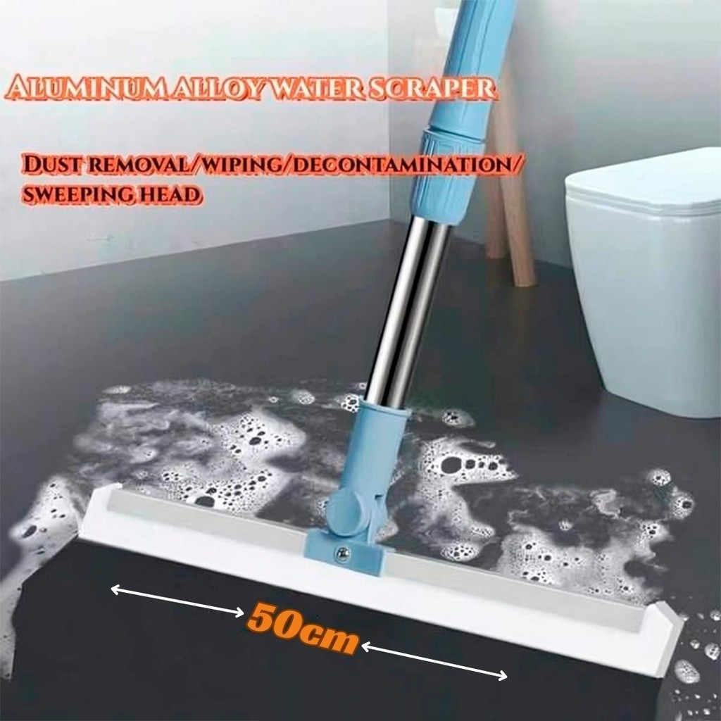 Rodo De Silicone Para Limpeza De Piso Vidros Com Gancho Secos e Molhados Uso Duplo Vassoura Mágica