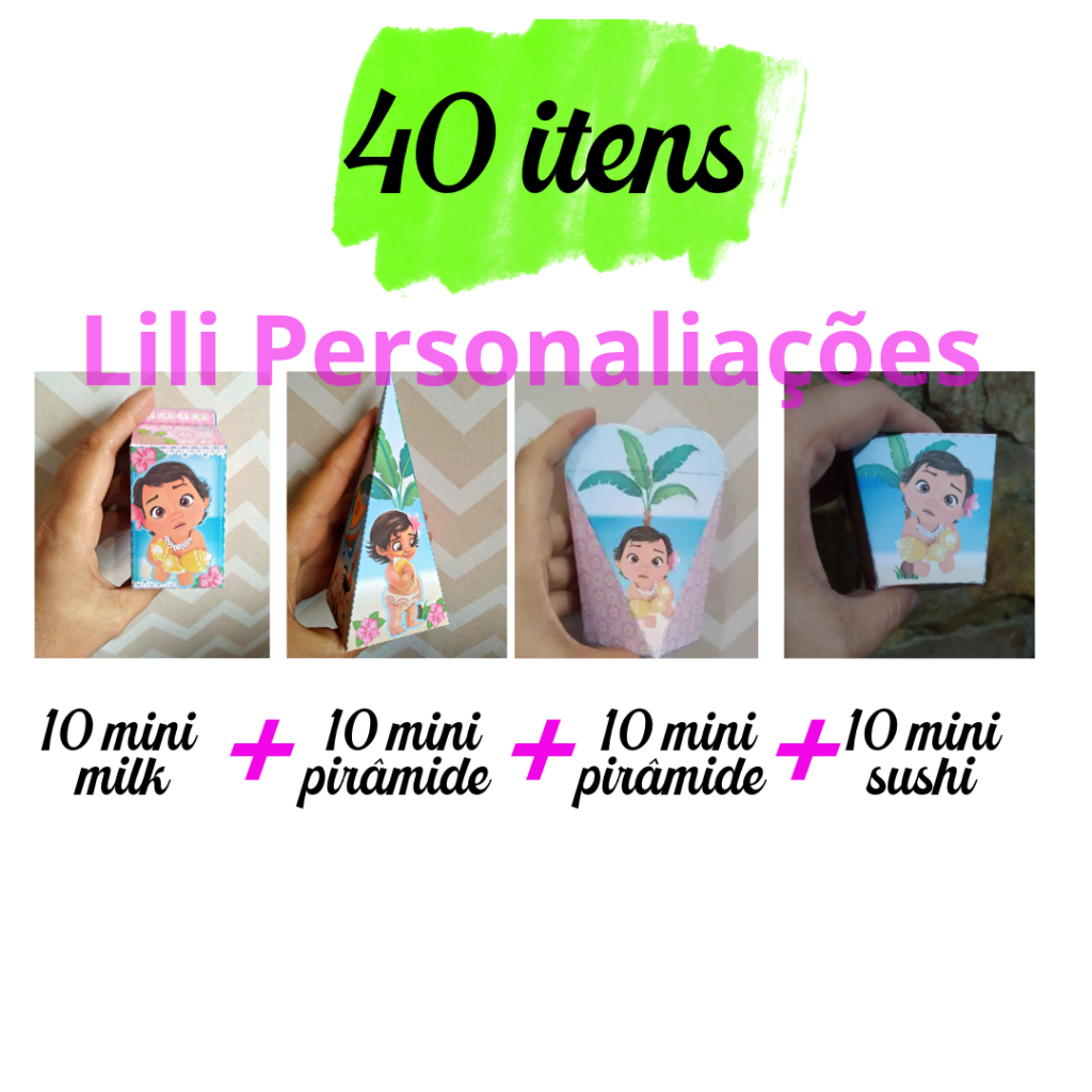 40 mini personalizados - Lembrancinha Infantil - aniversário - mesversario - Para recortar - Consulte o seu tema