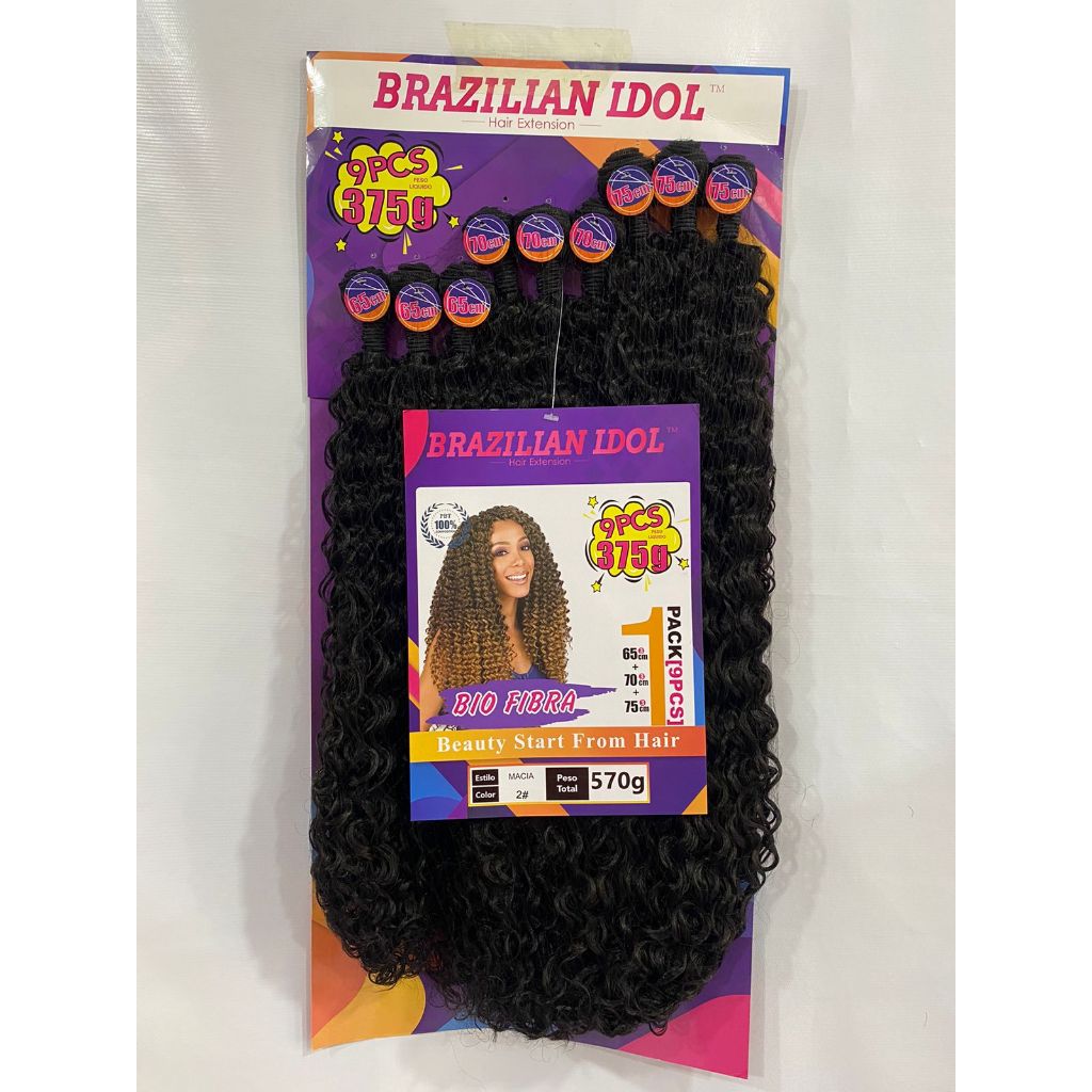 Cabelo Macia Bio vegetal 360g cacheado 75cm em Oferta na Shopee