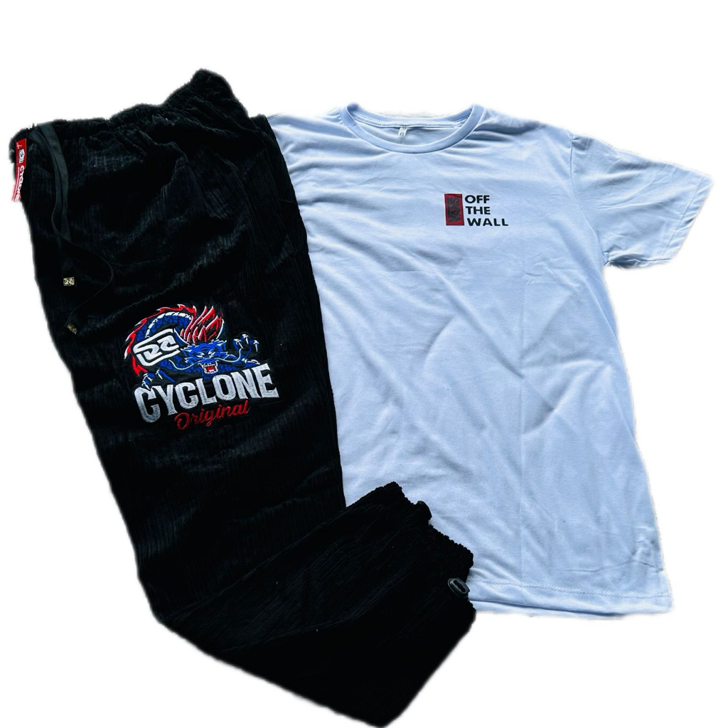 Kit Calça Cyclone Veludo Dragão+ Camisa Algodão