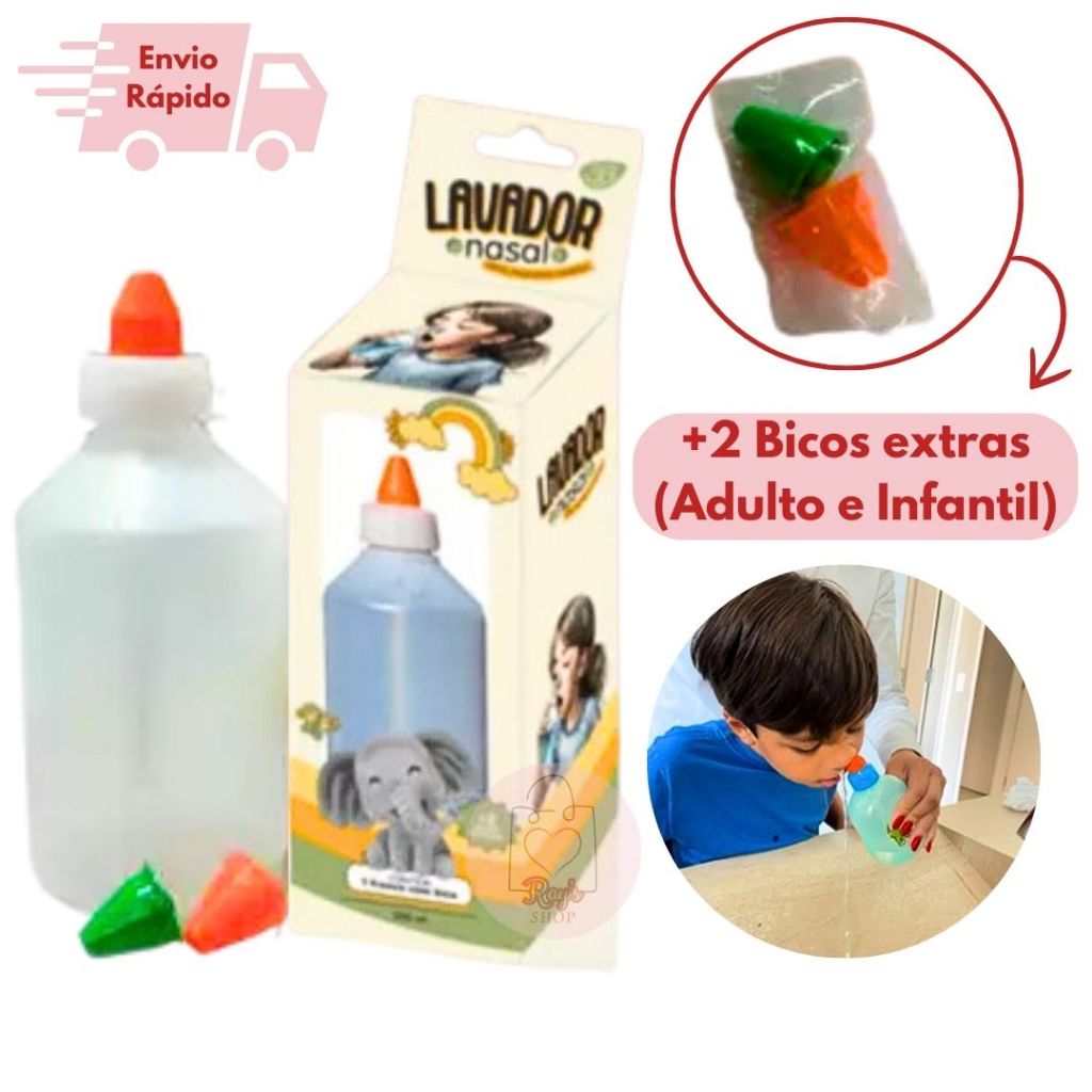 Lavador Nasal Higienizador Garrafa Lavagem Nariz Adulto E Criança