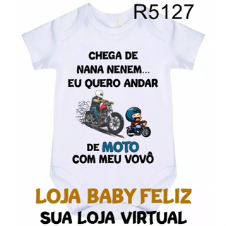 Body Bebê Andar Moto Com Vovô R5127 em Oferta na Shopee