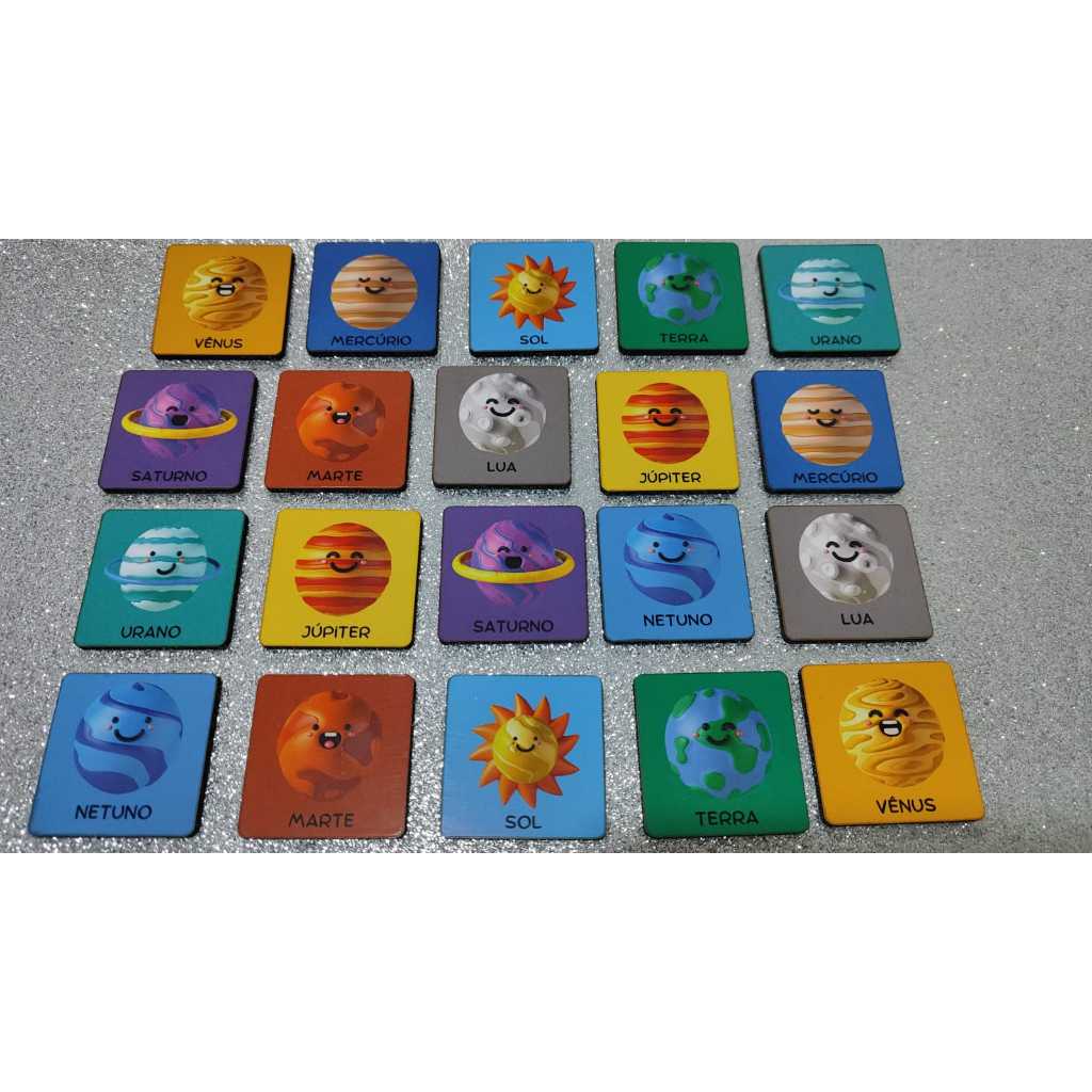 Jogo Da Memória Planetas Sistema Solar Em Madeira Educativo em Oferta na Shopee