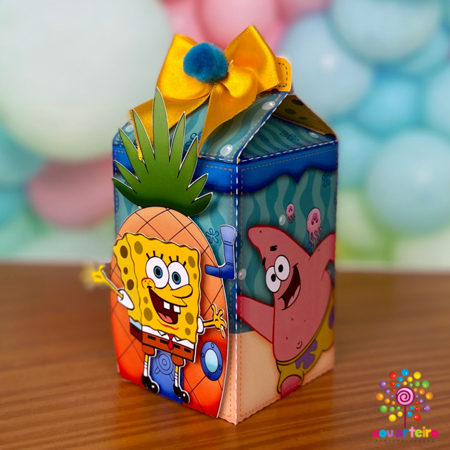 Caixa Milk 10 20 30 40 peças Lembrancinha Bob Esponja aniversario Personalizados Decoração Festa Infantil