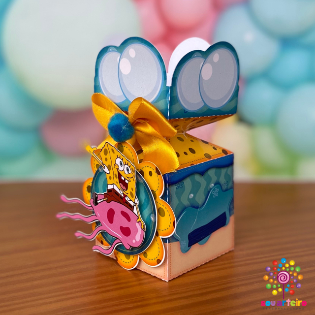 Caixa Meia Bala 10 20 30 40 peças Lembrancinha Bob Esponja aniversario Personalizados Decoração Festa Infantil