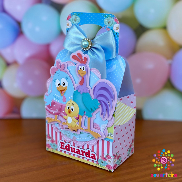 Caixa sacolinha maletinha 10 20 30 40 peças Lembrancinha Galinha Pintadinha aniversario Personalizados Decoração Festa