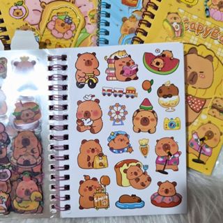 Caderno de Adesivos Capivara - Papelaria Fofa - Papelaria Kawaii em Oferta na Shopee