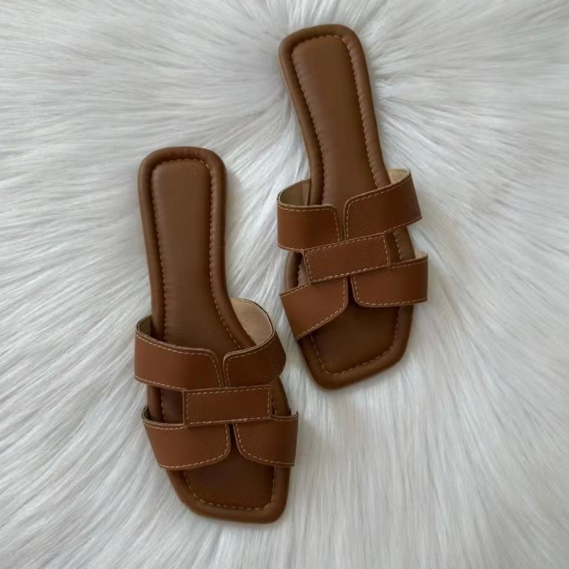 Sandálias rasteirinha H feminina  confortável / moda casual WA