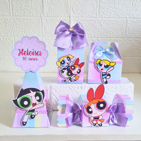 Kit Personalizado - MENINAS SUPERPODEROSAS para festa - Caixinhas para Lembrancinhas ANIVERSÁRIO