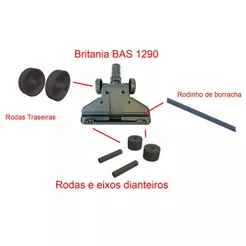Kit de reparo compatível com Aspirador Britani BAS1290 rodas eixos e borracha
