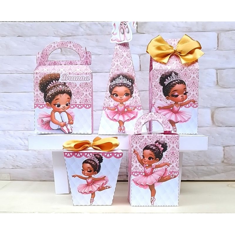 Kit Festa Bailarina, lembrancinhas de festa, caixinhas personalizadas, papelaria, caixinhas, personalizados