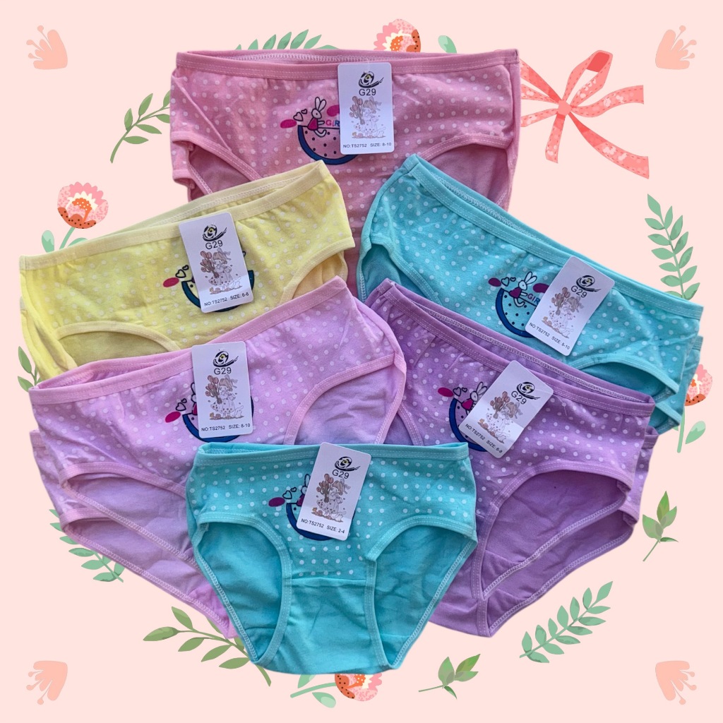 Kit com 02/05/10 Calcinha Infantil Importada menina Estampada Tam 02 a 10 Anos 100% Algodão Importado em Oferta na Shopee