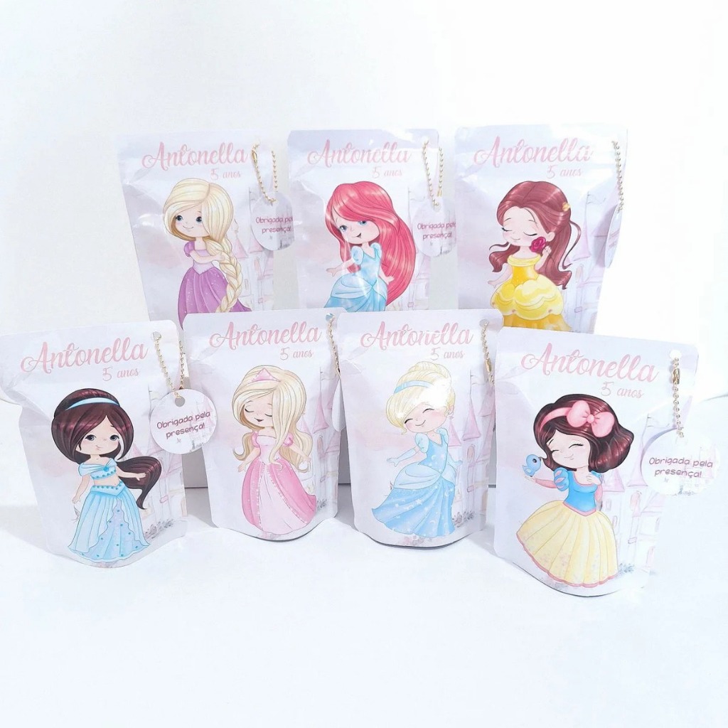 Saquinho Zip Lock Personalizado Princesas I Lembrancinhas Princesas I Personalizados Princesas I Decoração Princesas
