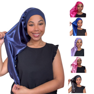 Anny Beleza Touca de Cetim Longa Toca de cetim com faixa antifrizz tranças box dread em Oferta na Shopee