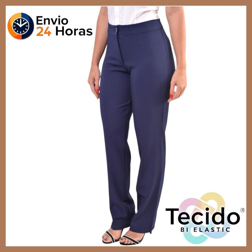 Calça social feminina uniforme preta com elastano recepcionista escritório em Oferta na Shopee