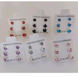 Brinco 18 Pares METAL Ponto de Luz 1 2 3 Furo Strass Cartela Trio Colorido PROMO 6 CARTELAS em Oferta na Shopee