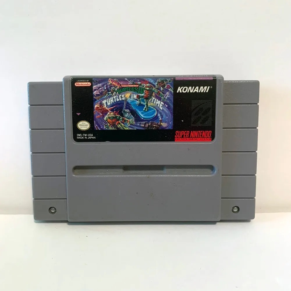 Jogo Tartarugas Mutant Ninja IV Turtles in time Super Nintendo Repro Nova  game fita cartucho, snes.