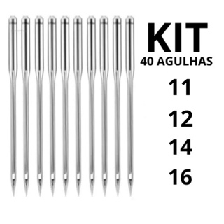 KIT 40 AGULHAS PARA COSTURAR MALHA MÁQUINA DOMÉSTICA AGULHA em Oferta na Shopee