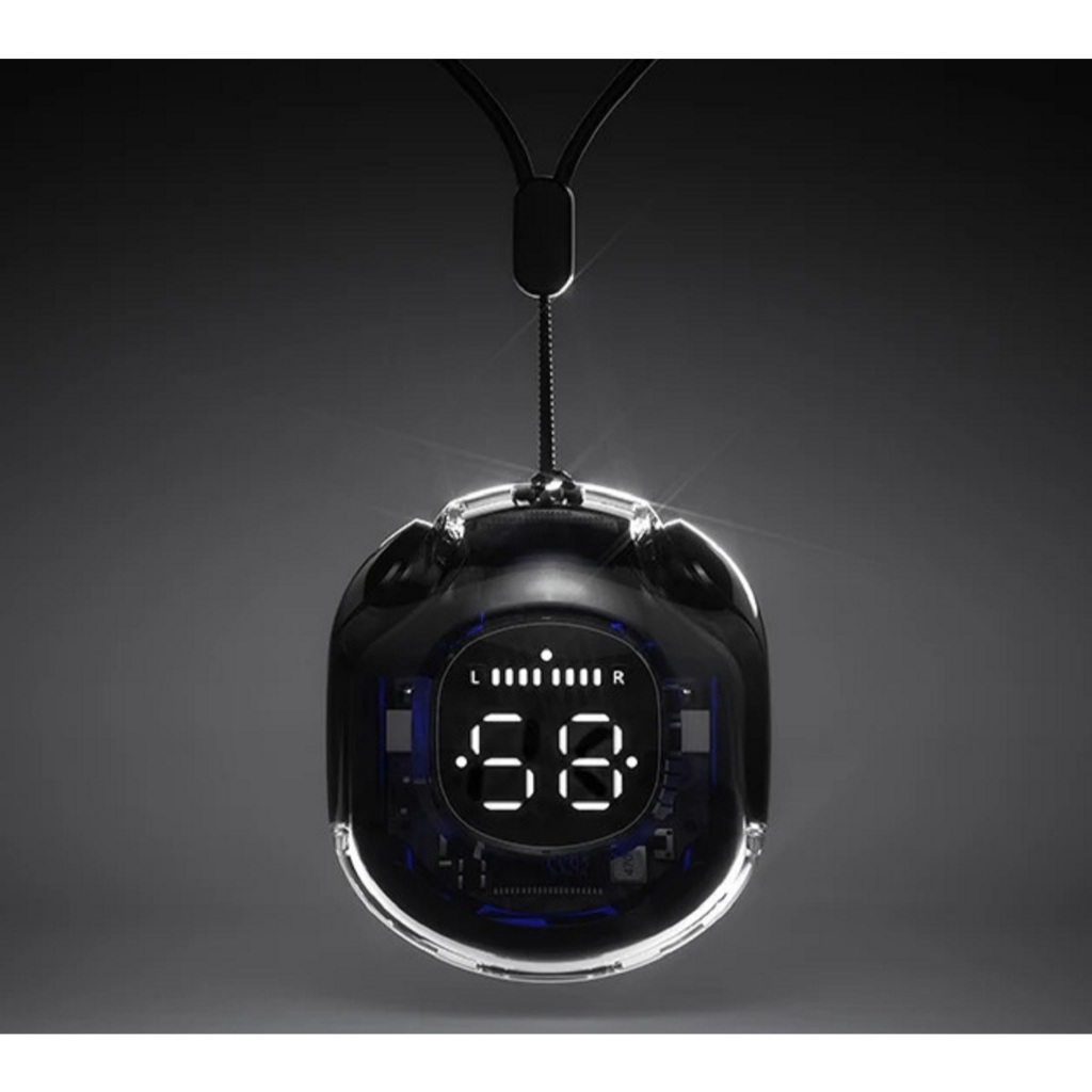 Next Generation Nova Super Era de Super Fone De Ouvido 2025 Cystal Led Bluetooth 5.3 T8 Black