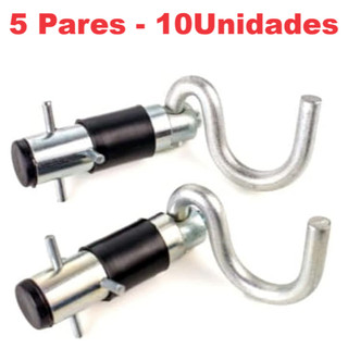 Kit 5 Pares Gancho Armador tipo Batom Retrátil Cromado para Rede de Descanso em Oferta na Shopee