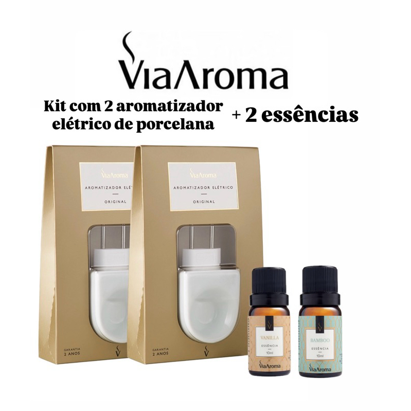 2 Aromatizador elétrico em Porcelana + 2 Essência a sua escolha - Difusor Aromaterapia Via Aroma em Oferta na Shopee