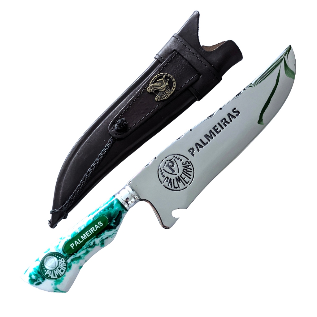 Faca Artesanal do Palmeiras Picanheira para churrasco em Oferta na Shopee