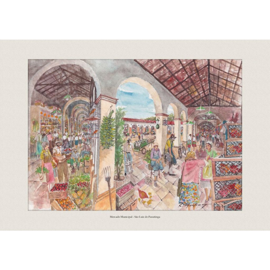 Mercado Municipal - São Luíz do Paraitinga | Quadro Decorativo | A4