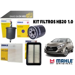 Kit Revisão Filtro de Ar Cabine Óleo Combustível Hyundai Hb20 1.0 de 2012 a 2019 Original Mahle