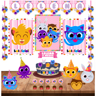Kit Decoração Festa em Casa Bolofofos Rosa em Oferta na Shopee