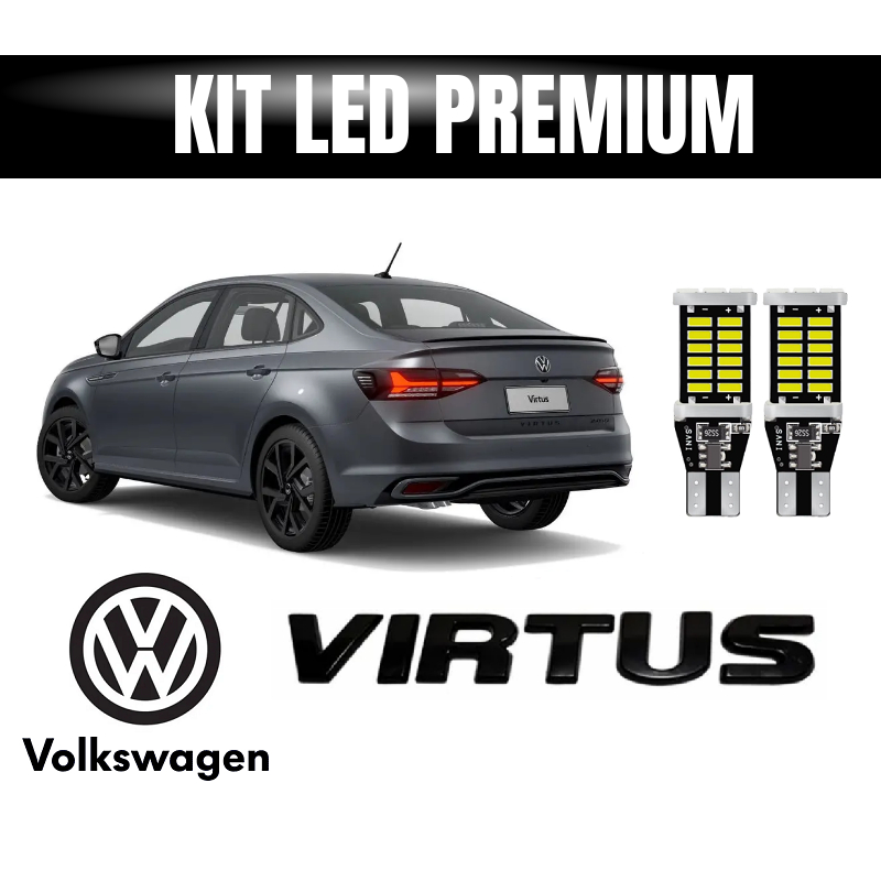 Par Lampada Led Ré Volkswagen Virtus Canbus Canceller T15 16w Branco