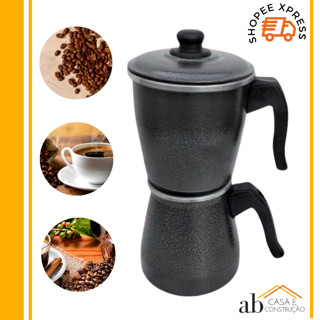 Cafeteira Italiana Económica de Alumínio Craqueada