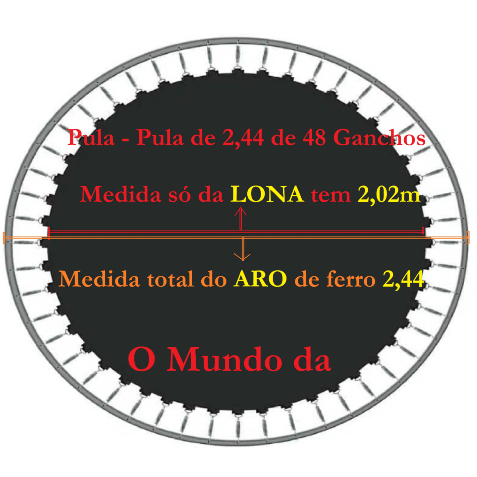 Lona de salto para cama elástica 2.44m - MEDIDA só da lona 2,02