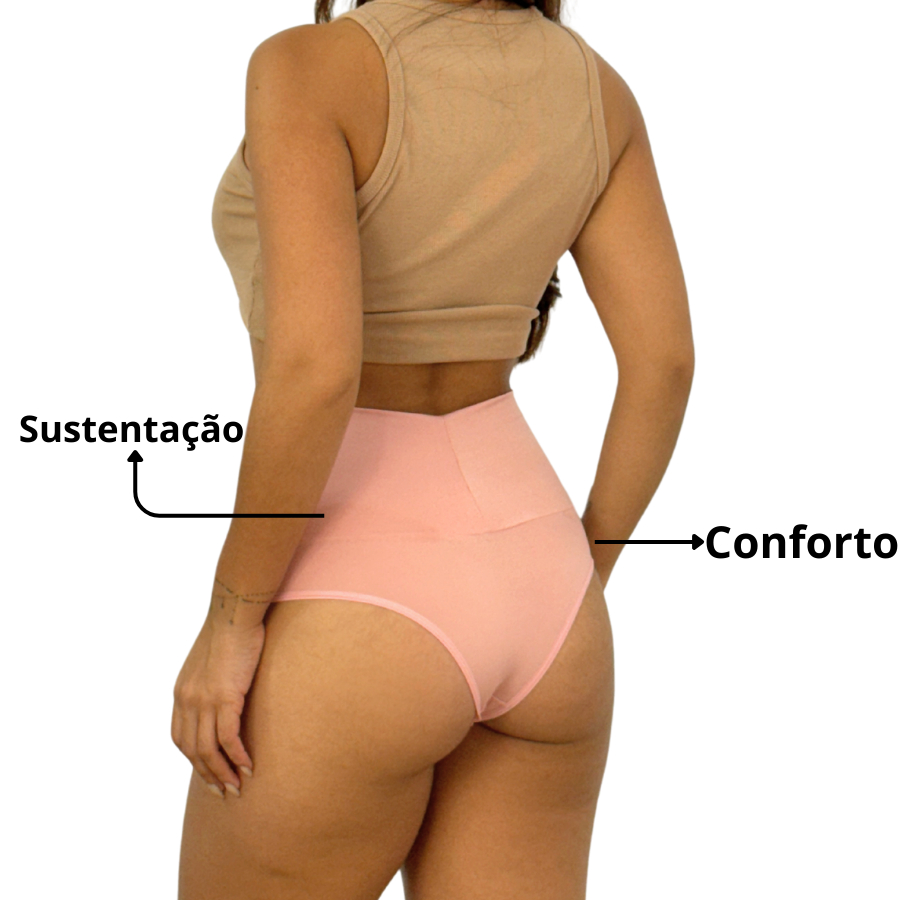 KIT 4 Calcinha Pós Parto Cinta Compreensão Cos duplo Seca Barriga Modeladora Gestante