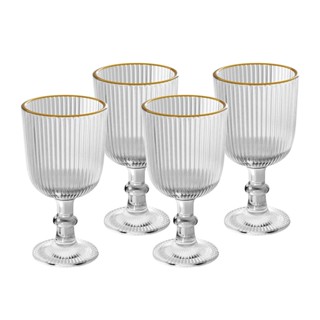 Conjunto 4 Taças de Vidro para Licor com Fio de Ouro Lines 75ml - Wolff em Oferta na Shopee