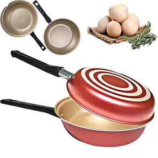 Frigideira Omeleteira Dupla Revestimento Antiaderente Teflon Cor Cereja Panquequeira sanduicheira 20 Cm em Oferta na Shopee