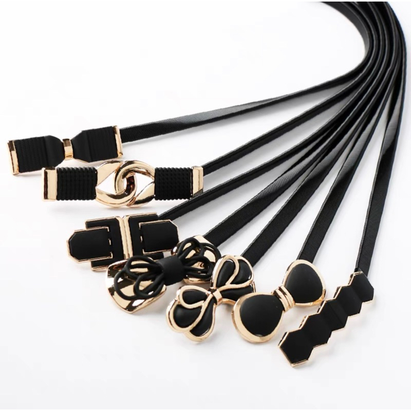 Acessórios de vestido embelezado feminino fivela elástica cinto de corrente de cintura fina em Oferta na Shopee