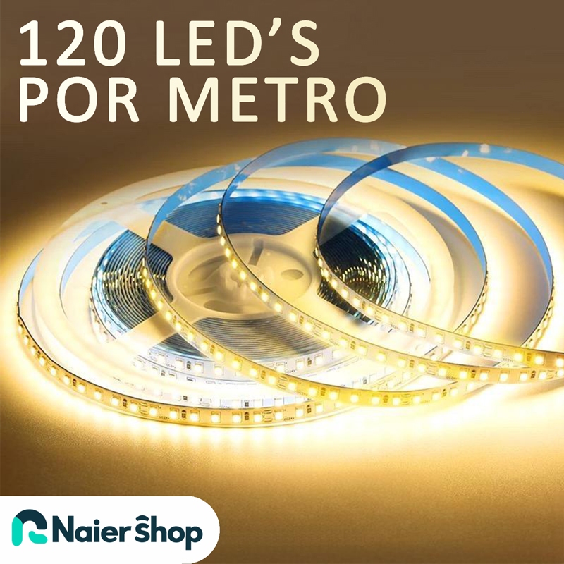 Fita LED Rolo 120 por Metro IP20 12V 3528 Três Cores Disponíveis para Decoração 5 Metros