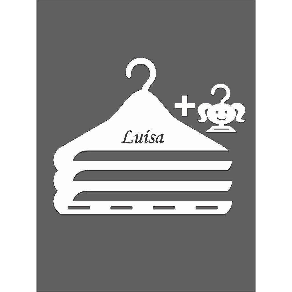 Cabides Porta Laço com nome Mdf Branco, Meus Lacinhos , mais um mini cabide menininha em Oferta na Shopee