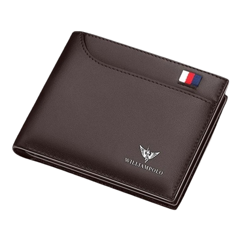 Carteira Masculina William Polo 100% Couro - Marrom Escuro Mod POLO181342