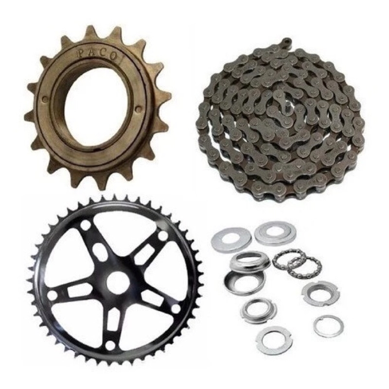 Kit Relação Bike Monark Caloi Mtb Catraca Corrente Coroa central 45mm