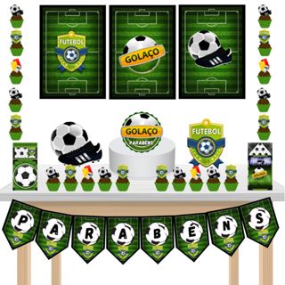 KIT festa - Kit só um Bolinho Futebol - Papel Fotográfico (LEIA A DESCRIÇÃO) em Oferta na Shopee