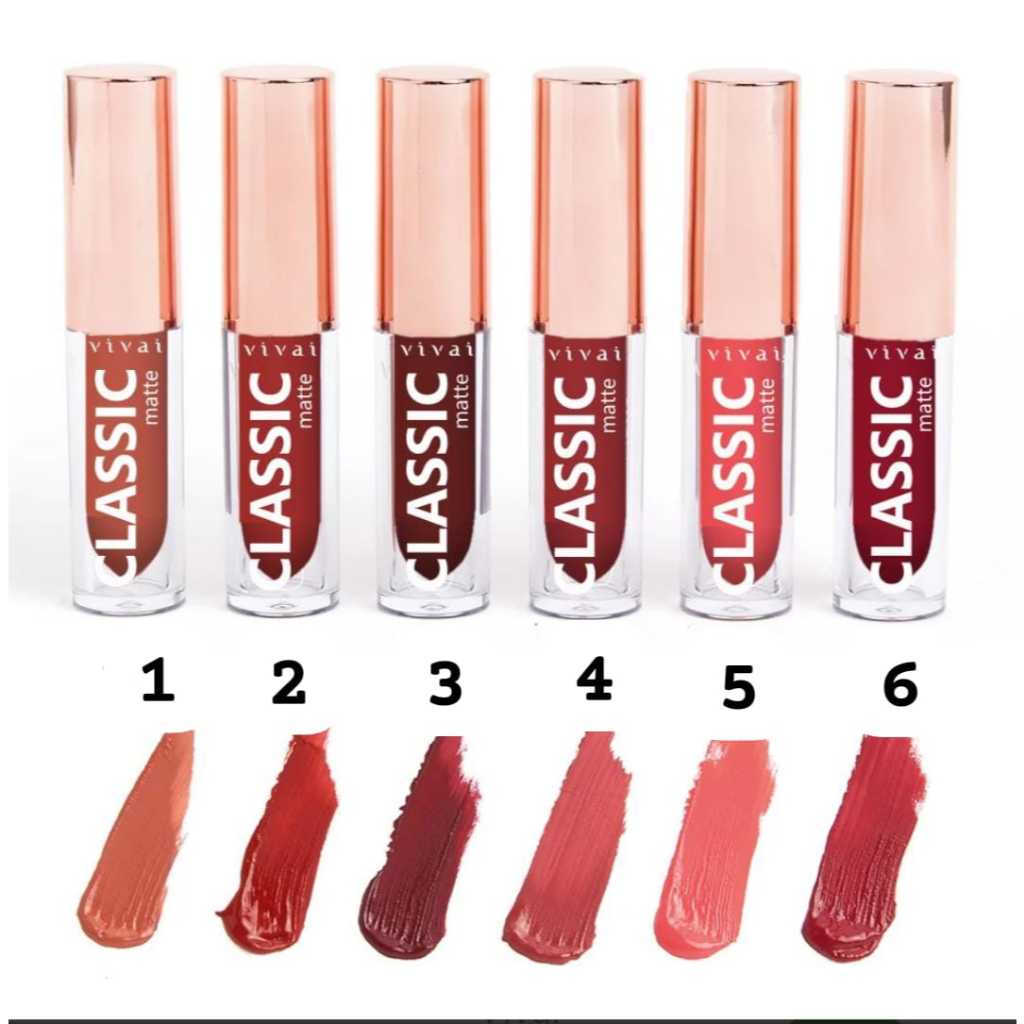 Batom Líquido Efeito Matte Classic Vivai / Batom Líquido Gloss Matte / Gloss / Batom Matte