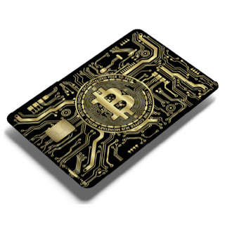 Adesivo de Metal para Cartão de Crédito Bitcoin Preto e Dourado em Oferta na Shopee