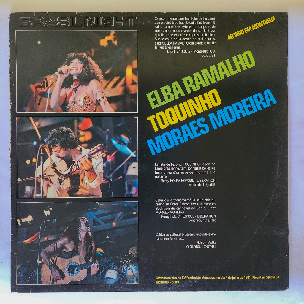 LP/Vinil Compilação - Brasil night (elba ramalho, Toquinho, Moraes Moreira)