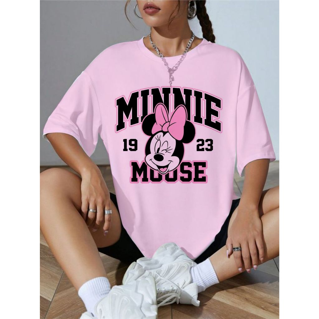 Camiseta Blusa feminina Tshirt minnie tendencia moda academia em Oferta na Shopee