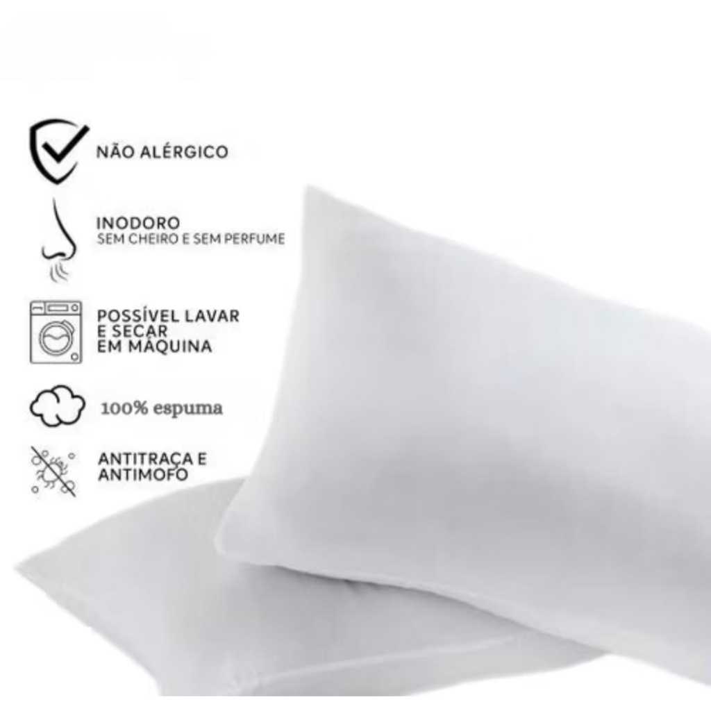 Kit 2 Travesseiro Pluma noites mágicas  Descanso Antiacaro 65x45cm
