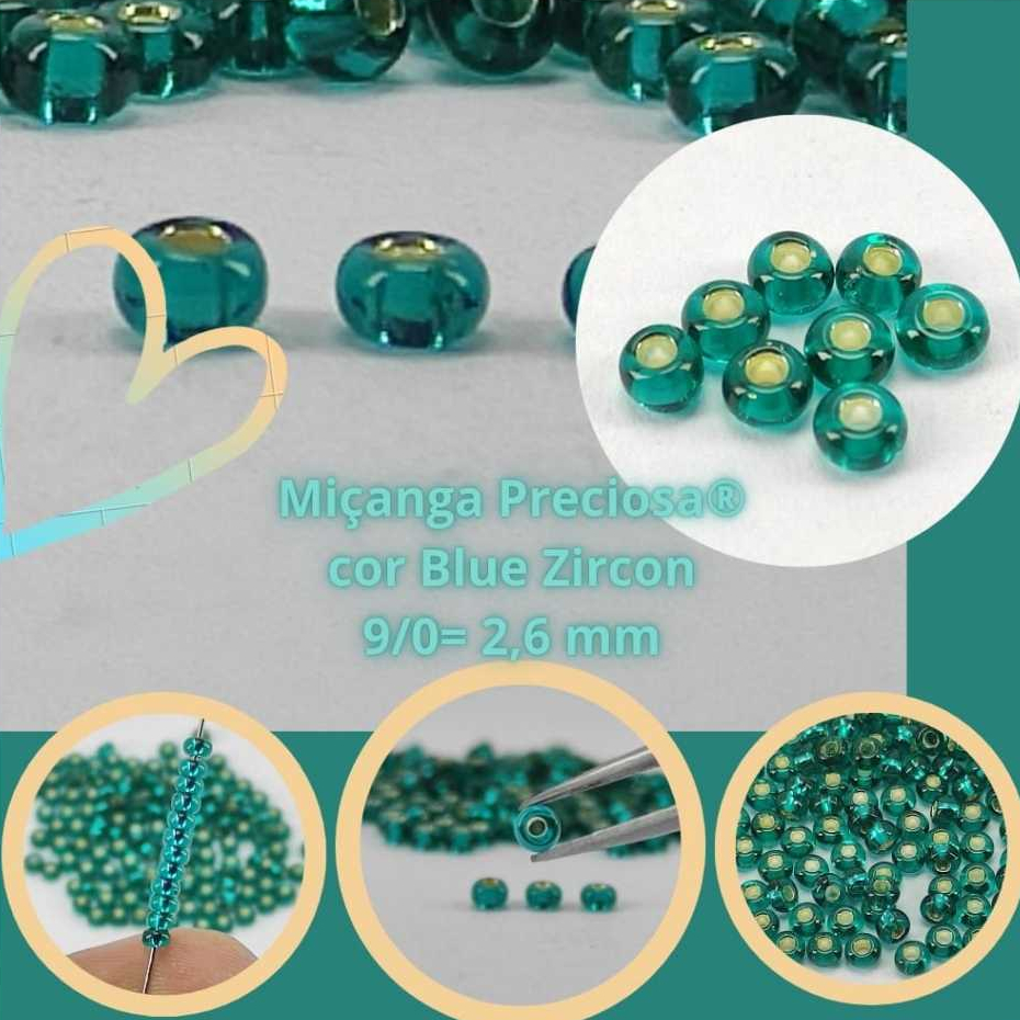 Miçanga Preciosa®/Jablonex 9/0, cor Blue Zircon (MP57710) +ou- 1.990 unids. em Oferta na Shopee